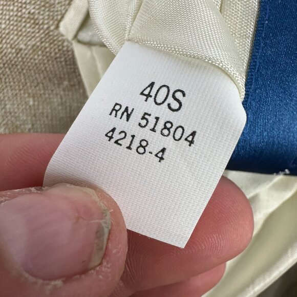 Towncraft Mens Beige Wool Blend Blazer 40S 2 Button Notch Lapel Single Vent - Picture 5 of 7